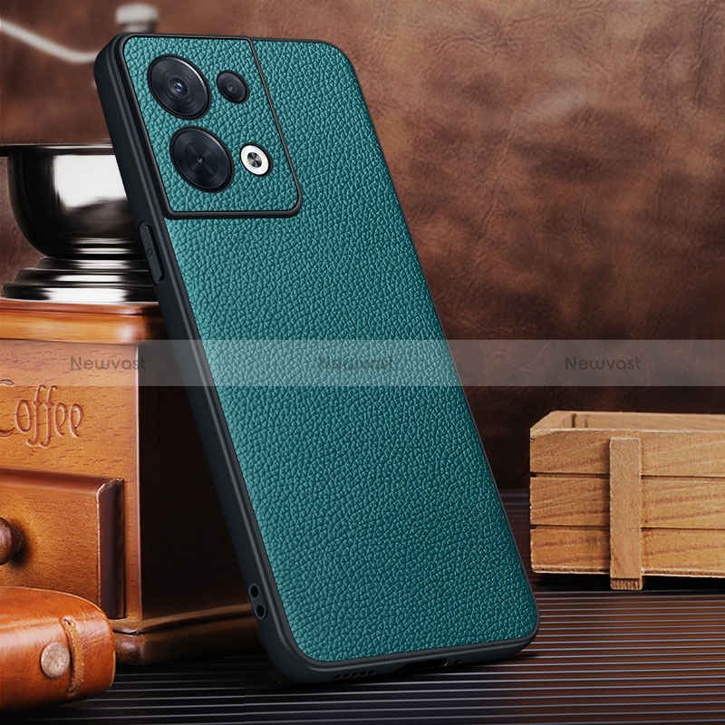 Soft Luxury Leather Snap On Case Cover DL1 for Oppo Reno8 5G Green