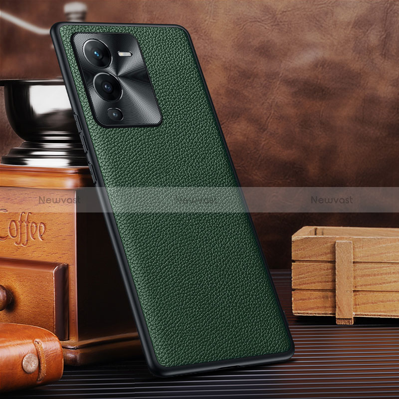 Soft Luxury Leather Snap On Case Cover DL1 for Vivo V25 Pro 5G Green