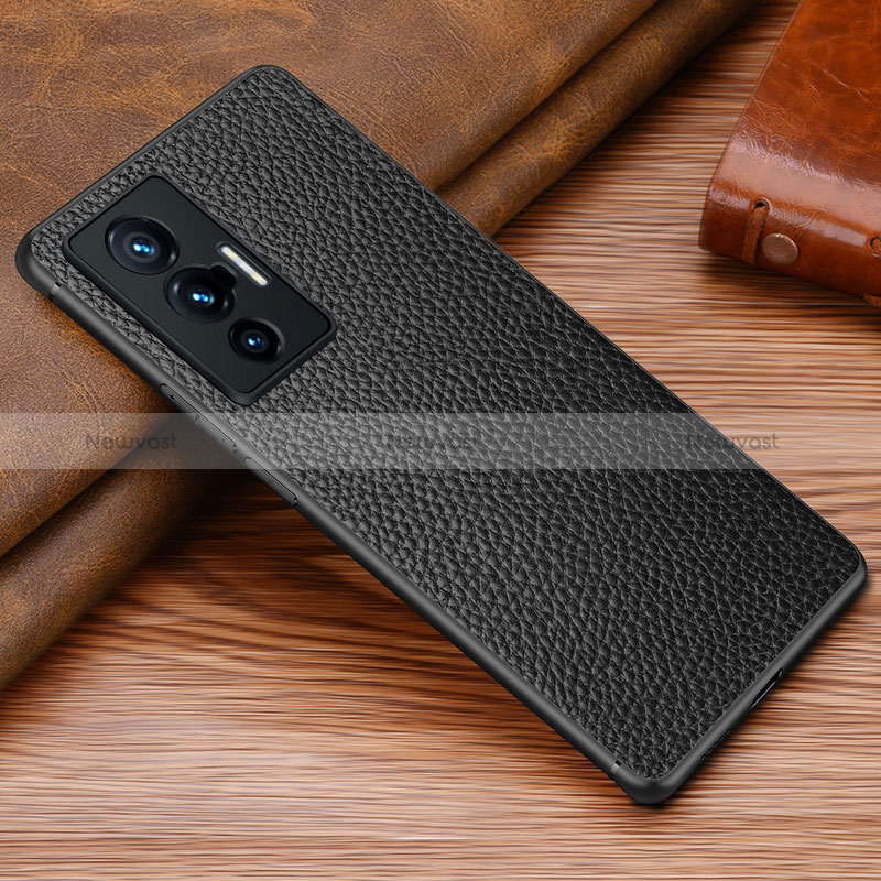 Soft Luxury Leather Snap On Case Cover DL1 for Vivo X70 5G Black