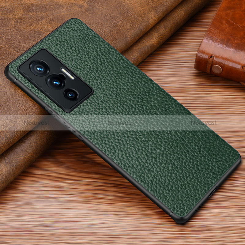 Soft Luxury Leather Snap On Case Cover DL1 for Vivo X70 5G Green