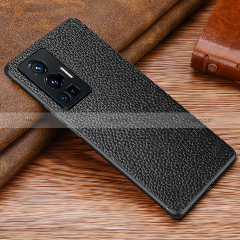 Soft Luxury Leather Snap On Case Cover DL1 for Vivo X70 Pro 5G Black