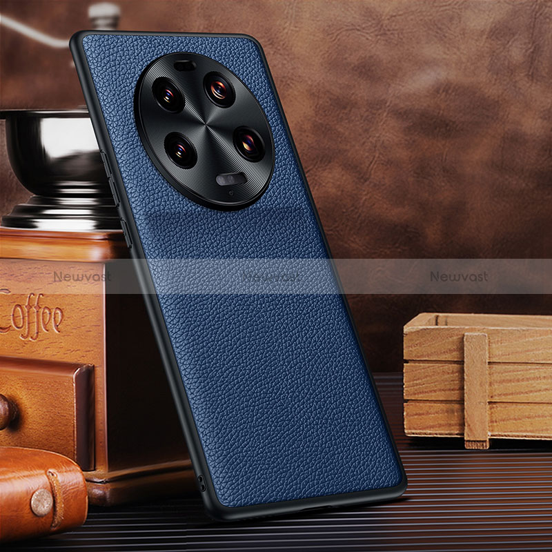 Soft Luxury Leather Snap On Case Cover DL1 for Xiaomi Mi 13 Ultra 5G Blue