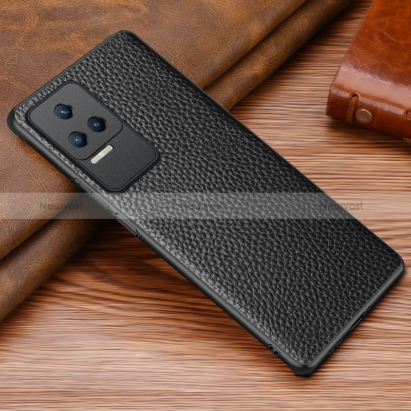 Soft Luxury Leather Snap On Case Cover DL1 for Xiaomi Poco F4 5G Black