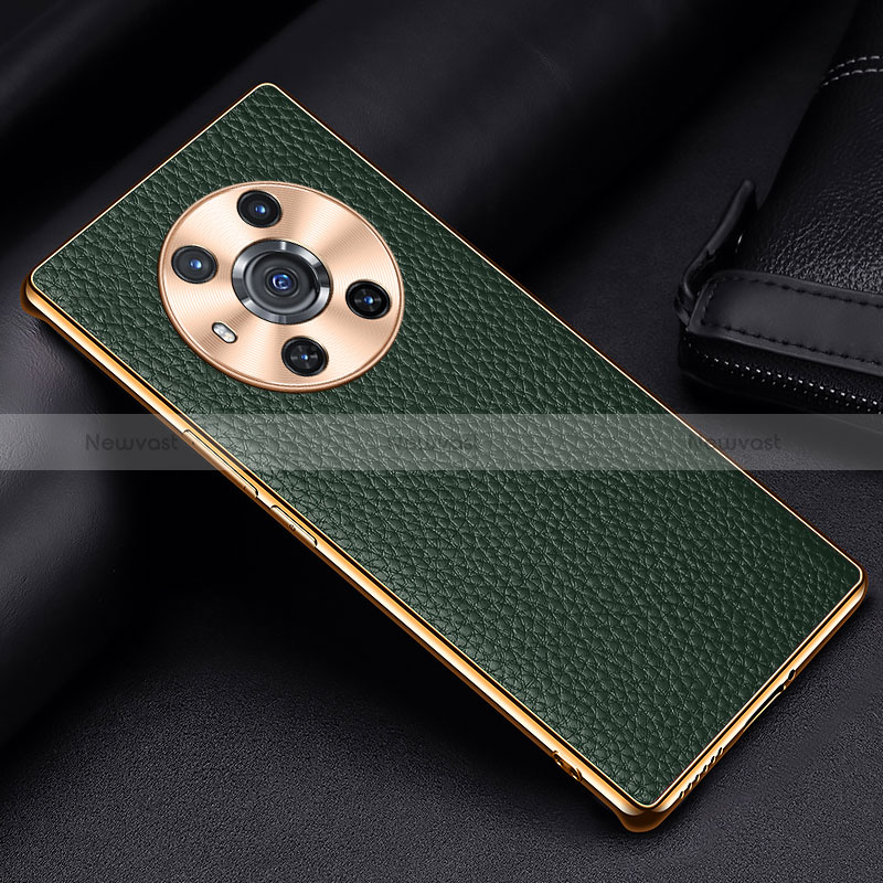 Soft Luxury Leather Snap On Case Cover DL2 for Huawei Honor Magic3 5G Green