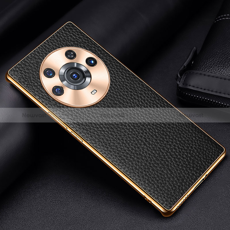 Soft Luxury Leather Snap On Case Cover DL2 for Huawei Honor Magic3 Pro 5G Black