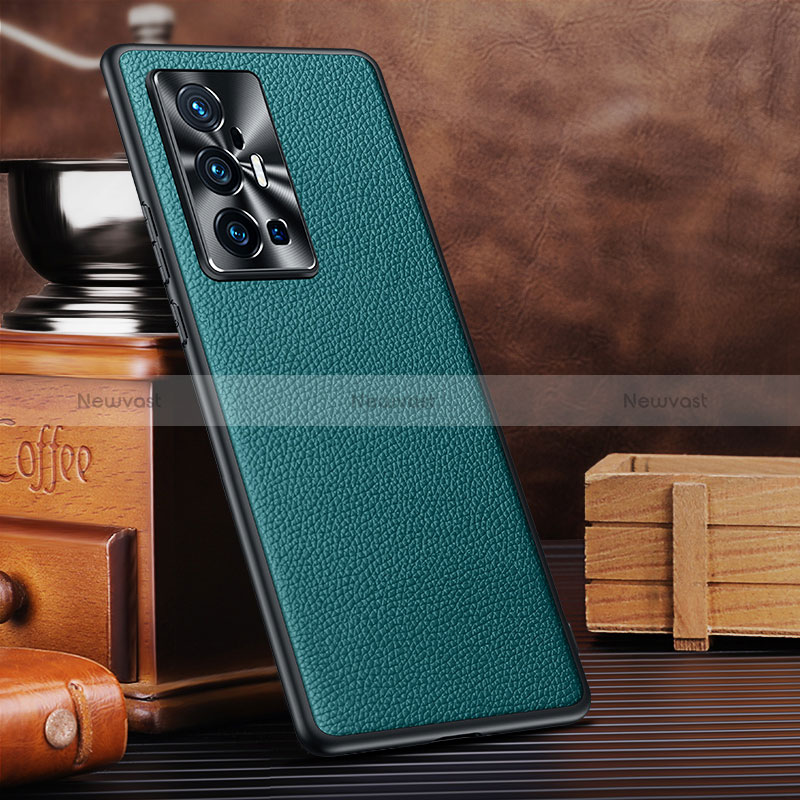 Soft Luxury Leather Snap On Case Cover DL2 for Vivo X70 Pro+ Plus 5G Cyan