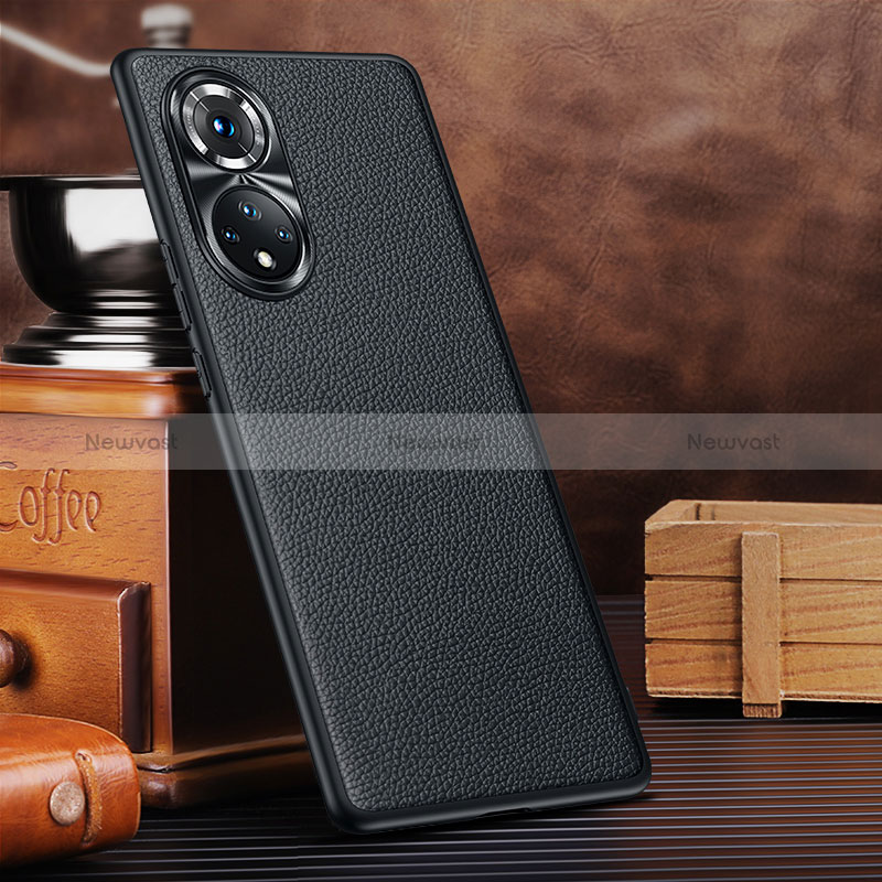 Soft Luxury Leather Snap On Case Cover DL3 for Huawei Honor 50 Pro 5G Black