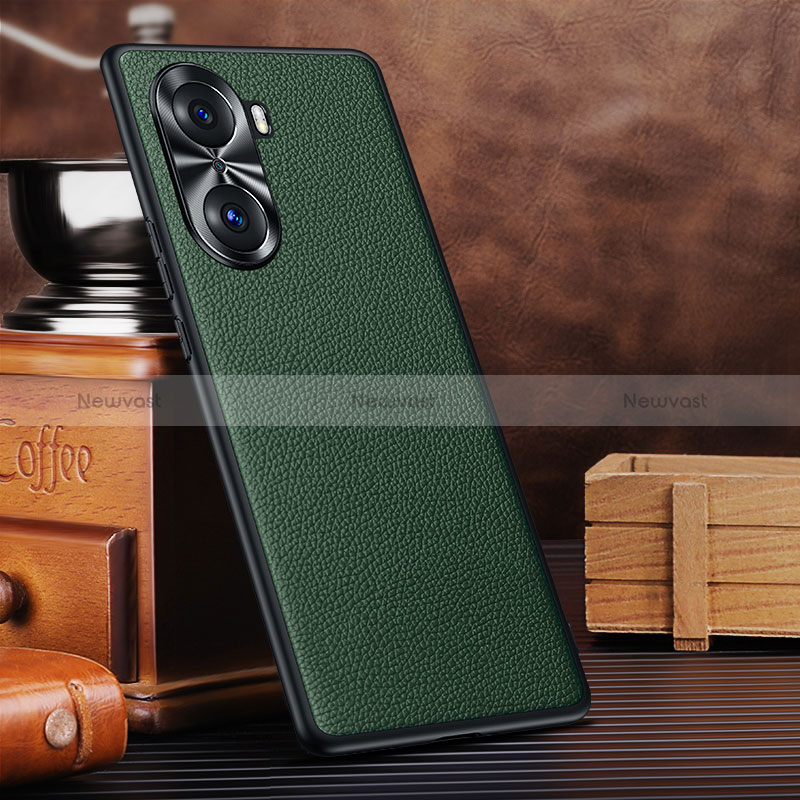 Soft Luxury Leather Snap On Case Cover DL3 for Huawei Honor 60 Pro 5G Green