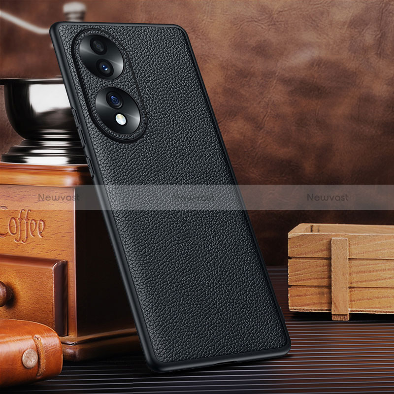 Soft Luxury Leather Snap On Case Cover DL3 for Huawei Honor 70 5G Black