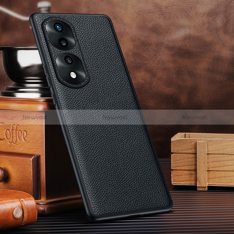 Soft Luxury Leather Snap On Case Cover DL3 for Huawei Honor 70 Pro+ Plus 5G Black