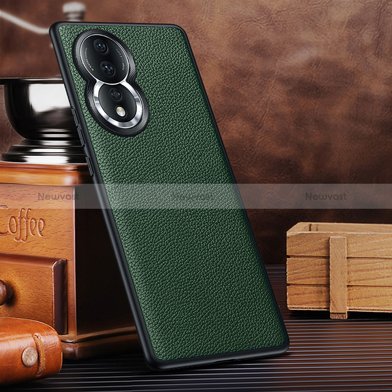 Soft Luxury Leather Snap On Case Cover DL3 for Huawei Honor 80 5G Green