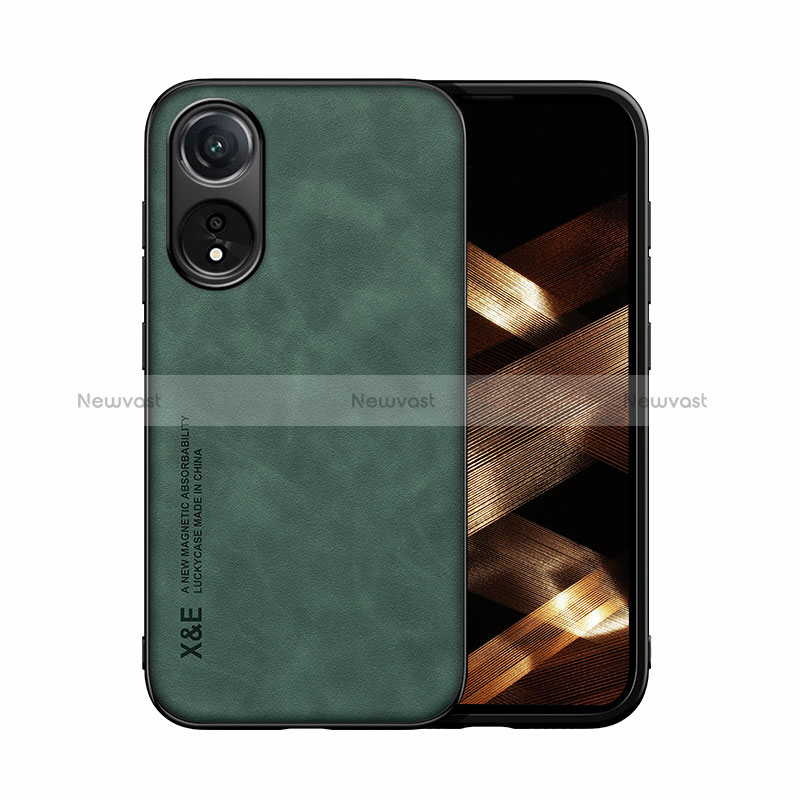 Soft Luxury Leather Snap On Case Cover DY1 for Oppo A18 Green