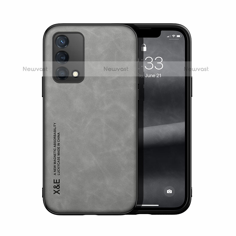 Soft Luxury Leather Snap On Case Cover DY1 for Oppo A74 4G Gray