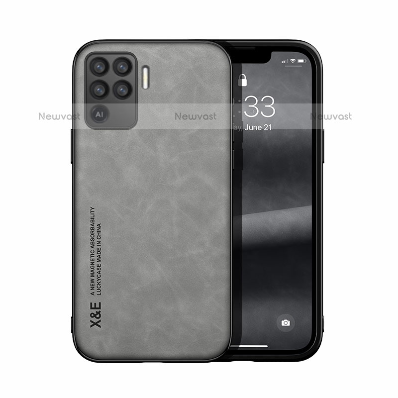 Soft Luxury Leather Snap On Case Cover DY1 for Oppo A94 4G Gray