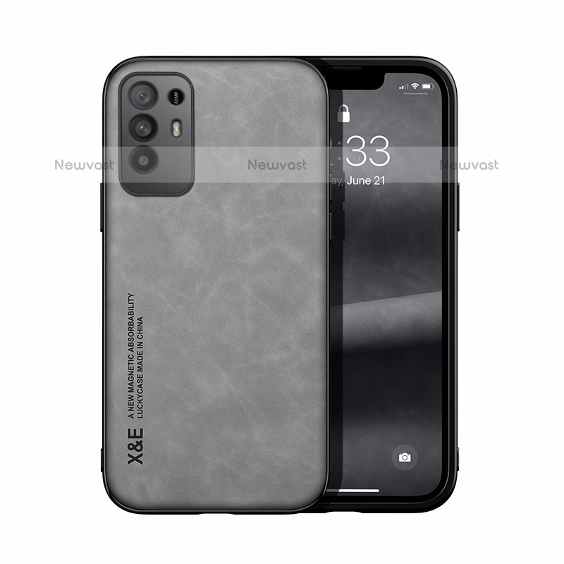 Soft Luxury Leather Snap On Case Cover DY1 for Oppo A94 5G Gray