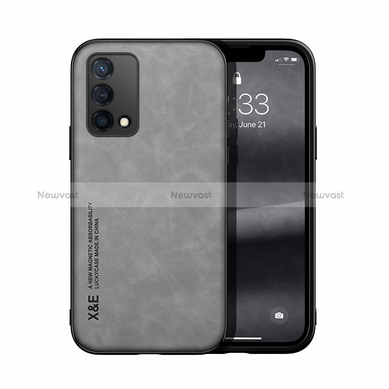 Soft Luxury Leather Snap On Case Cover DY1 for Oppo A95 4G Gray