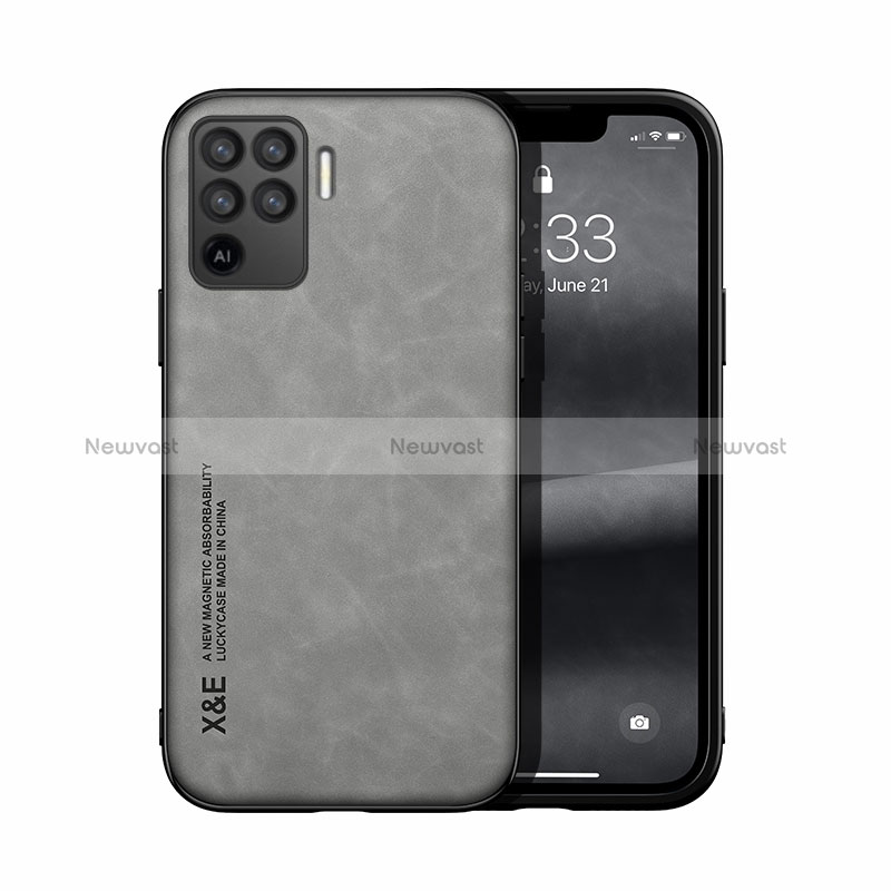 Soft Luxury Leather Snap On Case Cover DY1 for Oppo Reno5 F Gray