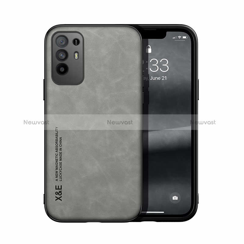 Soft Luxury Leather Snap On Case Cover DY1 for Oppo Reno5 Z 5G Gray