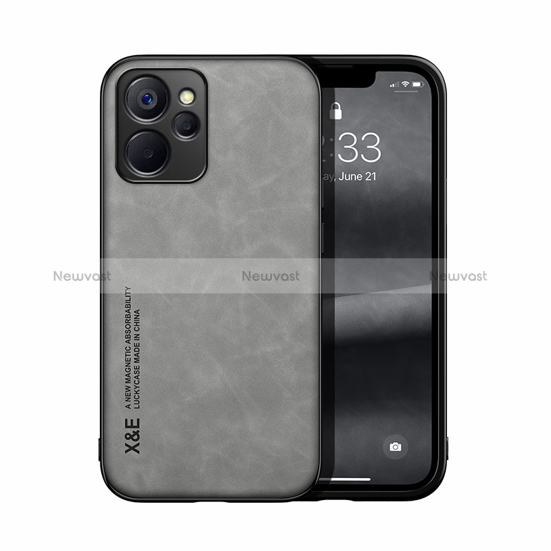 Soft Luxury Leather Snap On Case Cover DY1 for Realme 10T 5G Gray