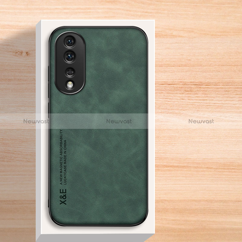 Soft Luxury Leather Snap On Case Cover DY2 for Huawei Honor 80 Pro Flat 5G Green