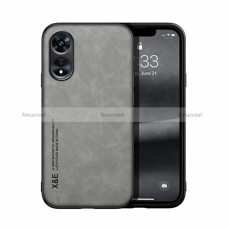 Soft Luxury Leather Snap On Case Cover DY2 for Oppo A1 Pro 5G Gray