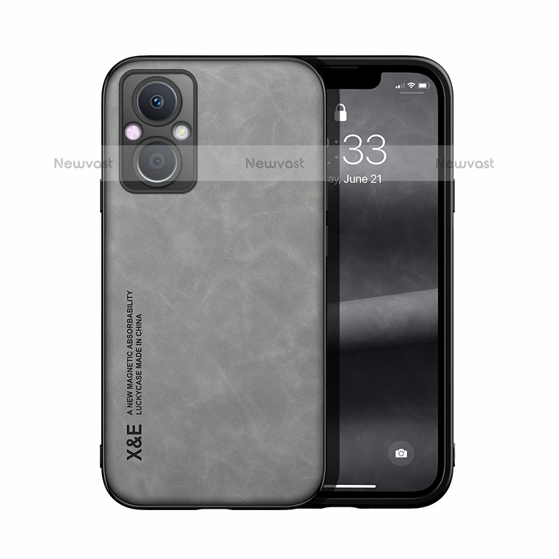 Soft Luxury Leather Snap On Case Cover DY2 for Oppo F21 Pro 5G Gray