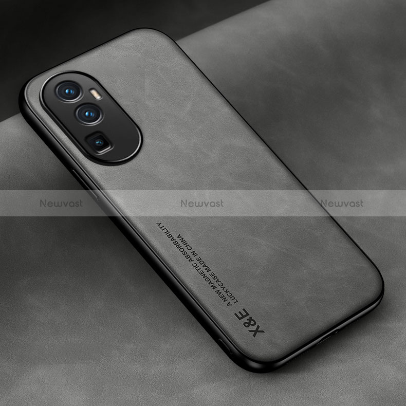 Soft Luxury Leather Snap On Case Cover DY2 for Oppo Reno10 Pro+ Plus 5G Gray