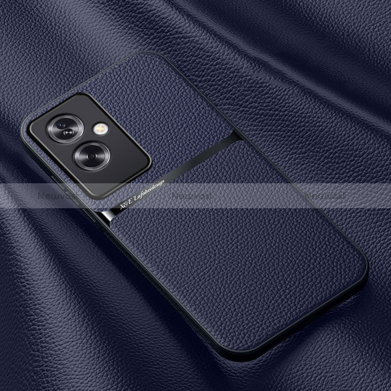 Soft Luxury Leather Snap On Case Cover DY3 for Oppo A79 5G Blue