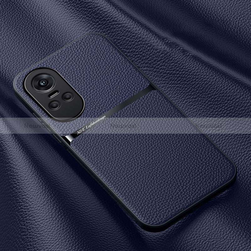 Soft Luxury Leather Snap On Case Cover DY3 for Oppo Reno10 5G Blue