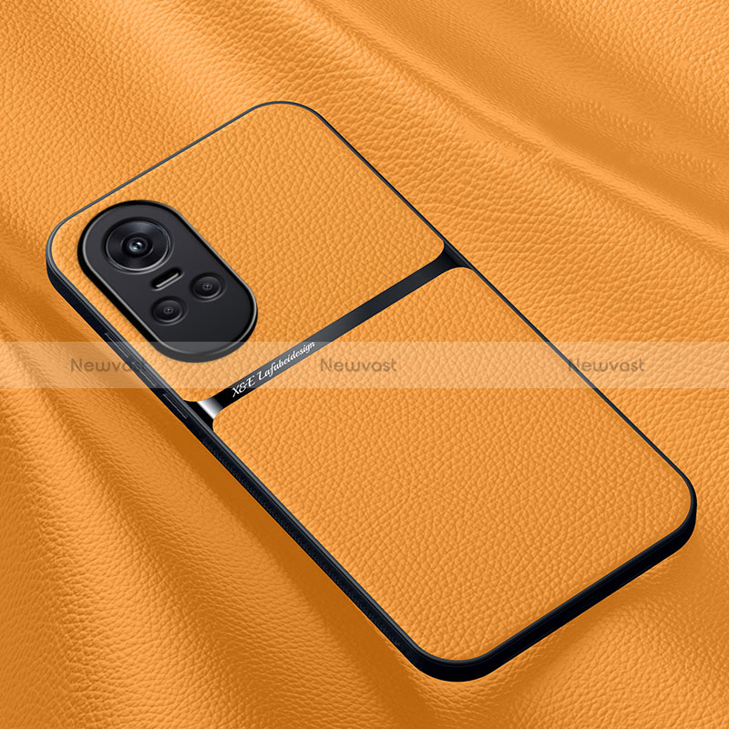 Soft Luxury Leather Snap On Case Cover DY3 for Oppo Reno10 5G Orange