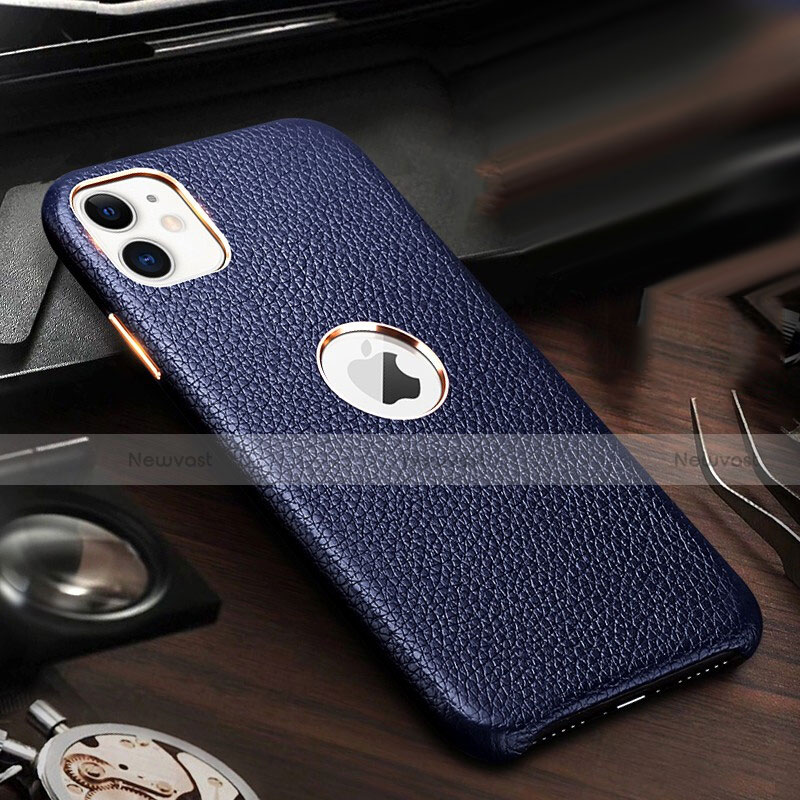 Soft Luxury Leather Snap On Case Cover for Apple iPhone 11 Blue