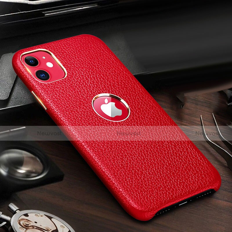 Soft Luxury Leather Snap On Case Cover for Apple iPhone 11 Red