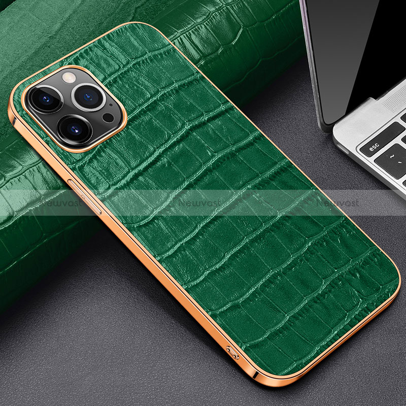 Soft Luxury Leather Snap On Case Cover for Apple iPhone 14 Pro