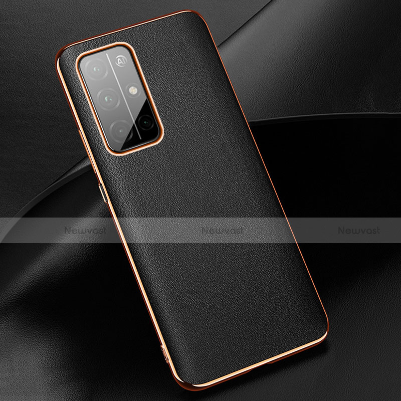 Soft Luxury Leather Snap On Case Cover for Huawei Honor 30S Black