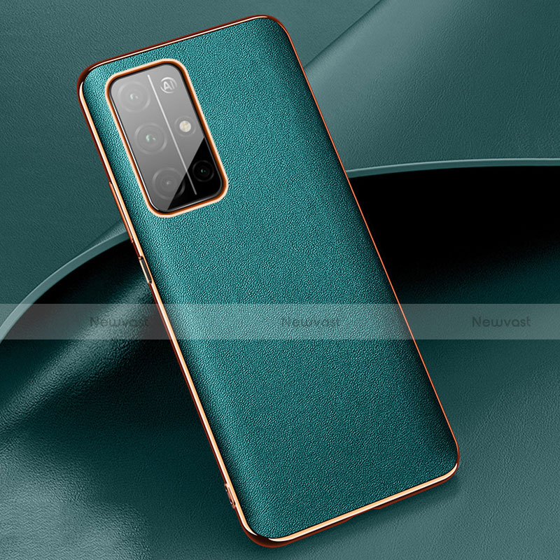 Soft Luxury Leather Snap On Case Cover for Huawei Honor 30S Cyan