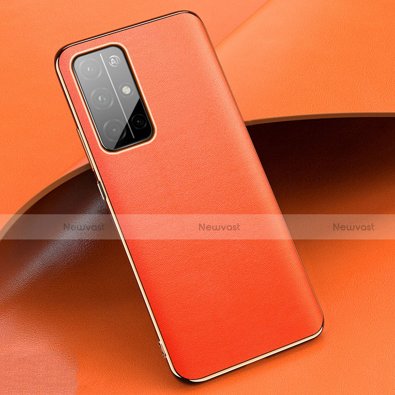 Soft Luxury Leather Snap On Case Cover for Huawei Honor 30S Orange