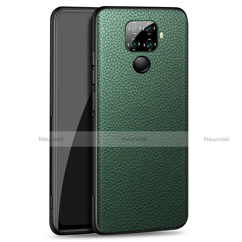 Soft Luxury Leather Snap On Case Cover for Huawei Mate 30 Lite Green