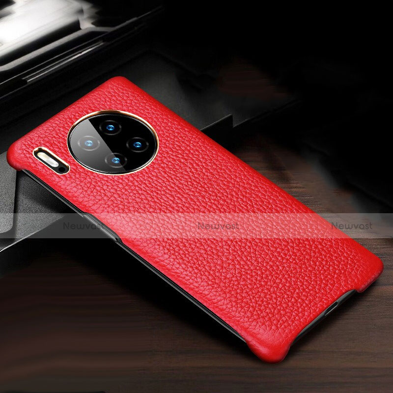 Soft Luxury Leather Snap On Case Cover for Huawei Mate 30 Pro Red