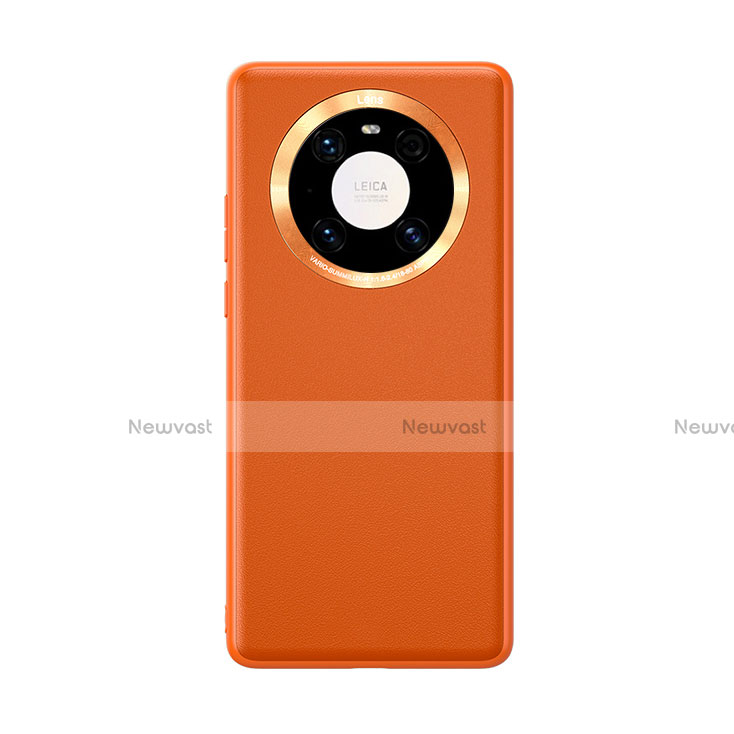 Soft Luxury Leather Snap On Case Cover for Huawei Mate 40E 5G Orange