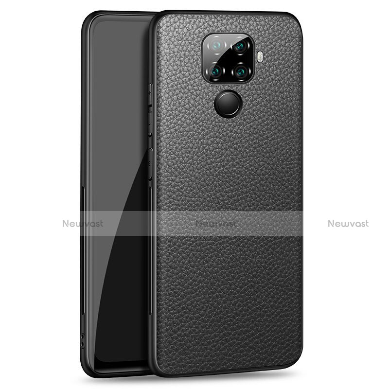 Soft Luxury Leather Snap On Case Cover for Huawei Nova 5i Pro Black