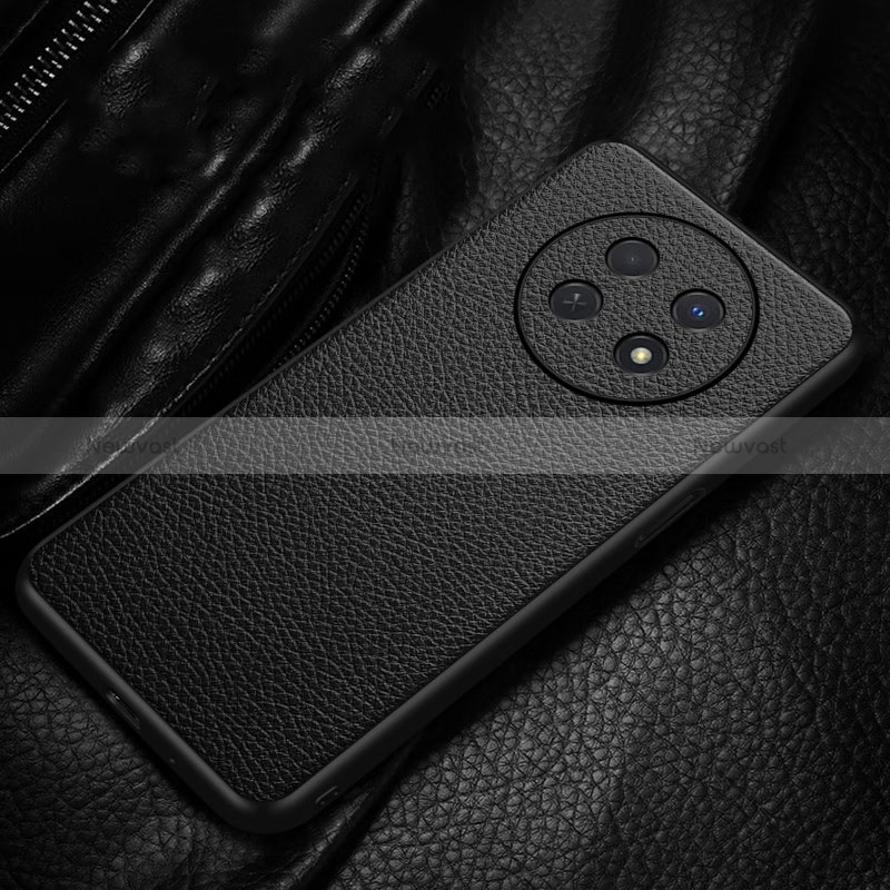 Soft Luxury Leather Snap On Case Cover for Huawei Nova Y91 Black