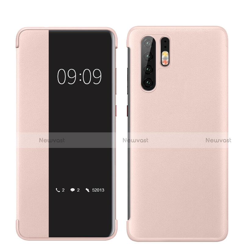 Soft Luxury Leather Snap On Case Cover for Huawei P30 Pro New Edition Rose Gold