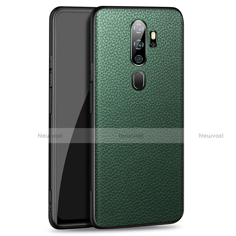 Soft Luxury Leather Snap On Case Cover for Oppo A11X Green