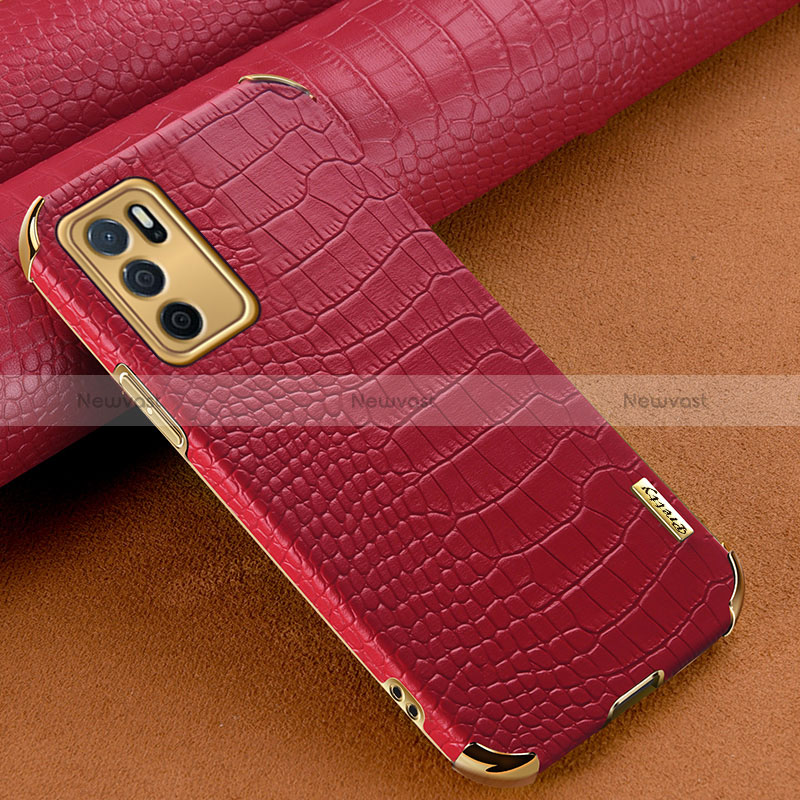 Soft Luxury Leather Snap On Case Cover for Oppo A16 Red