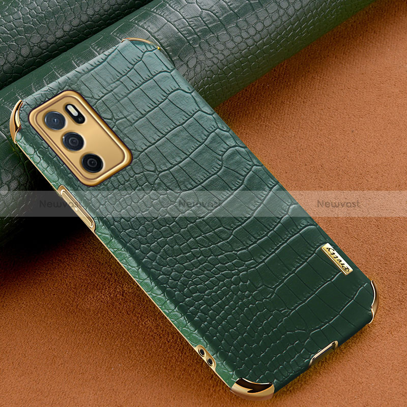 Soft Luxury Leather Snap On Case Cover for Oppo A16s Green