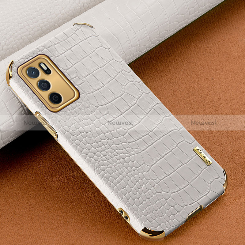Soft Luxury Leather Snap On Case Cover for Oppo A54s White