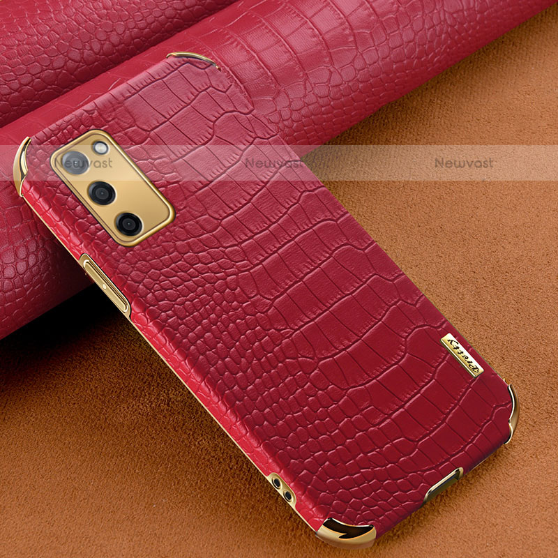 Soft Luxury Leather Snap On Case Cover for Oppo A55 5G Red