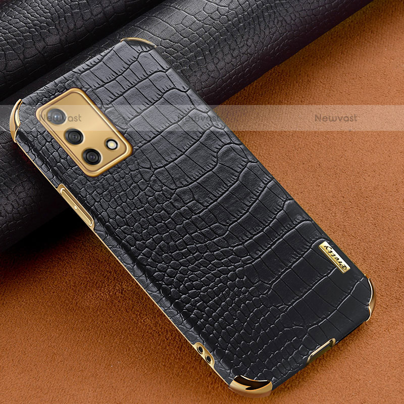 Soft Luxury Leather Snap On Case Cover for Oppo A74 4G Black