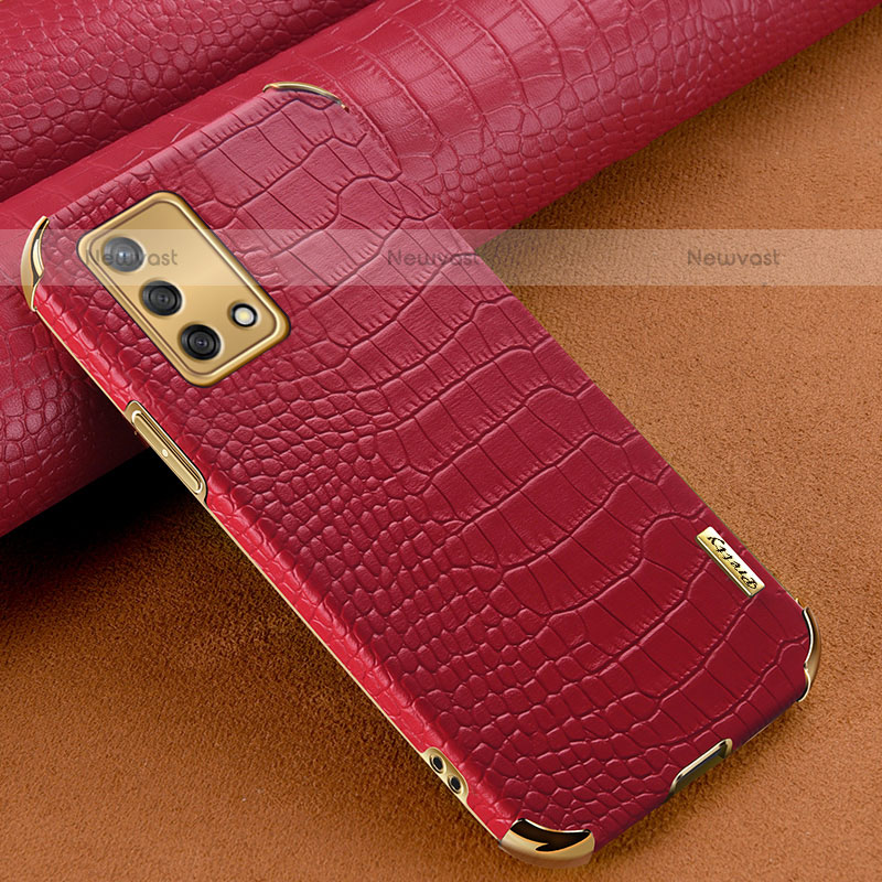 Soft Luxury Leather Snap On Case Cover for Oppo A74 4G Red
