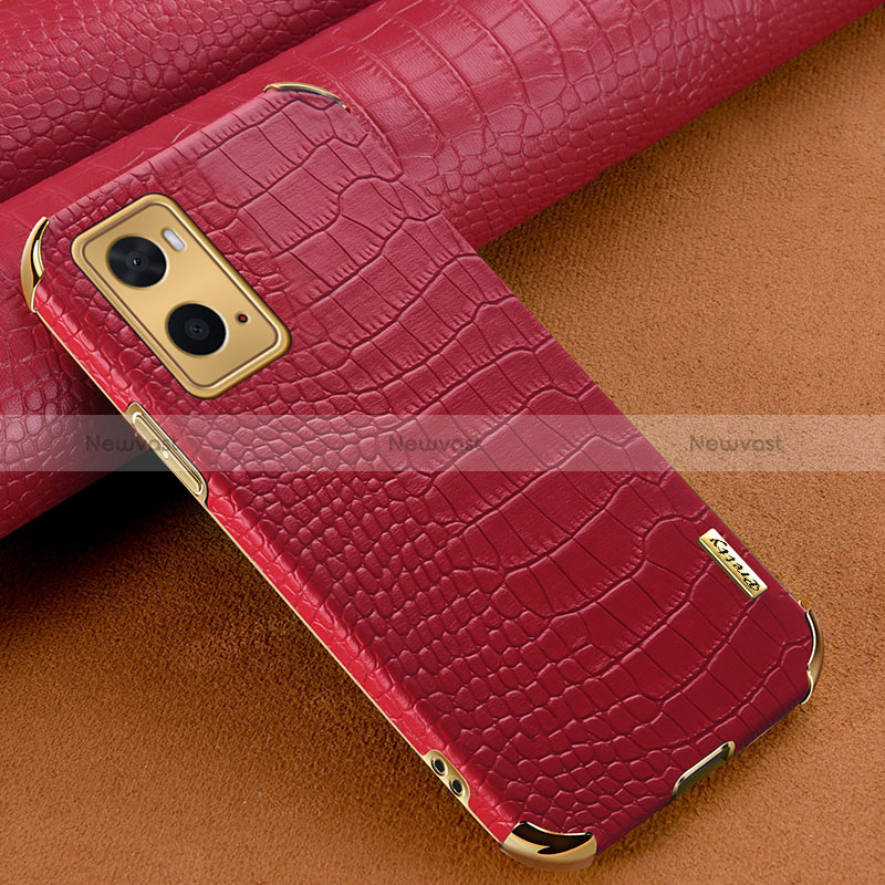 Soft Luxury Leather Snap On Case Cover for Oppo A76 Red